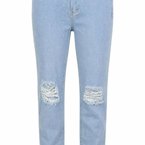 Boohoo Womens Blue Cotton Straight Jeans Size 8 L29 in Regular Zip