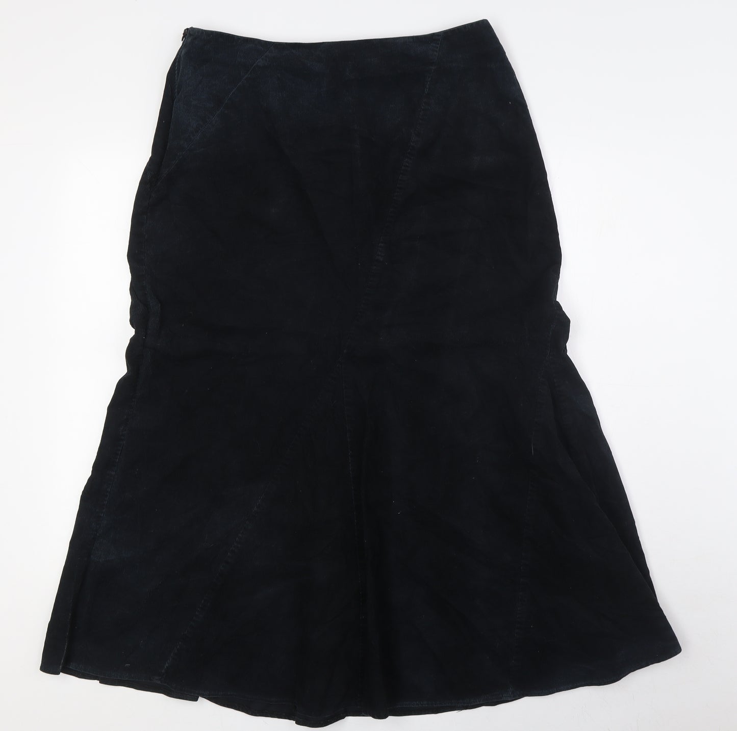 NEXT Womens Green Cotton A-Line Skirt Size 14 Zip
