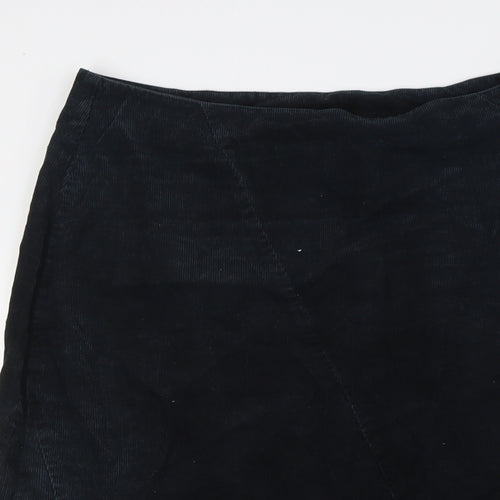 NEXT Womens Green Cotton A-Line Skirt Size 14 Zip