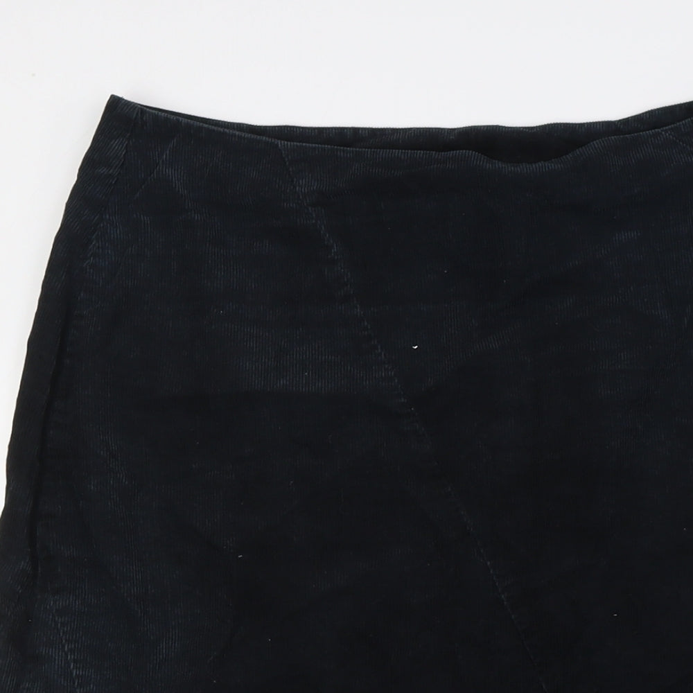 NEXT Womens Green Cotton A-Line Skirt Size 14 Zip