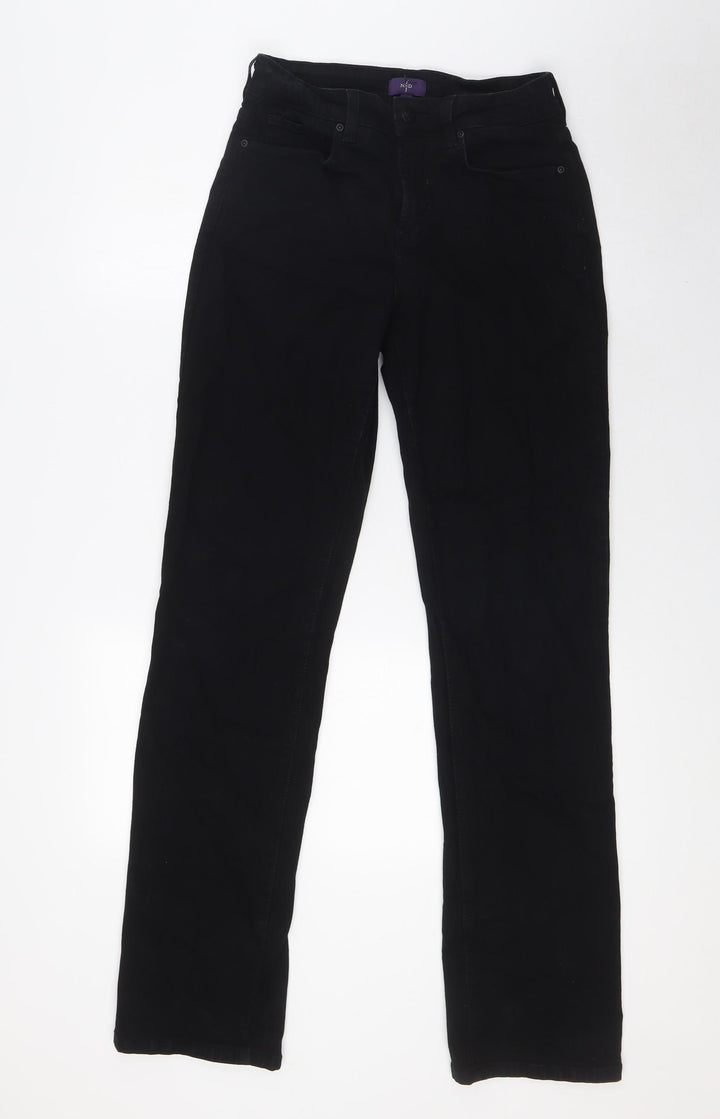NYJD Womens Black Cotton Straight Jeans Size 6 L33 in Regular Zip