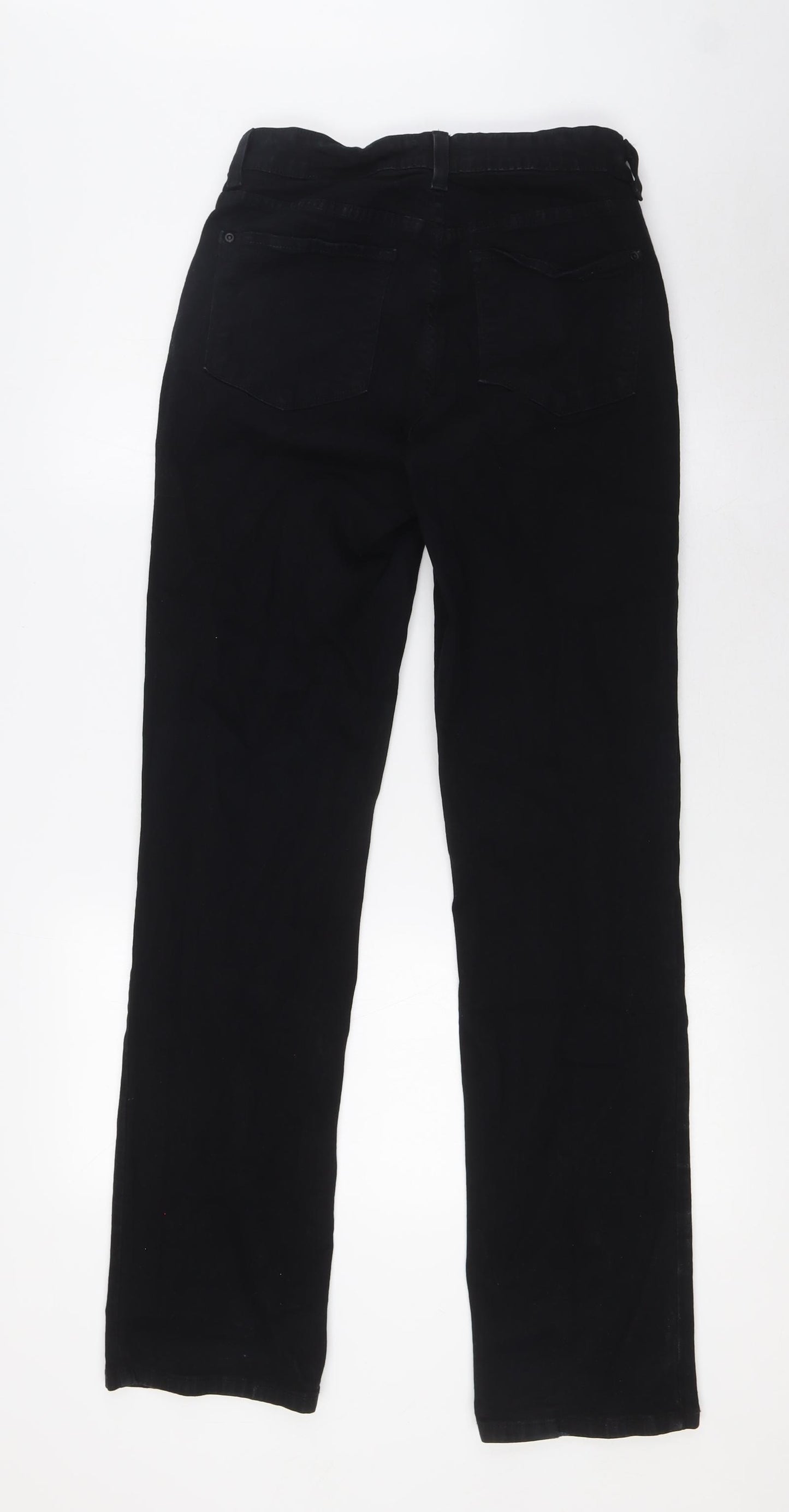 NYJD Womens Black Cotton Straight Jeans Size 6 L33 in Regular Zip