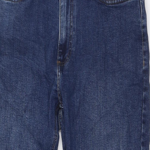 Marks and Spencer Mens Blue Cotton Straight Jeans Size 30 in L33 in Regular Zip