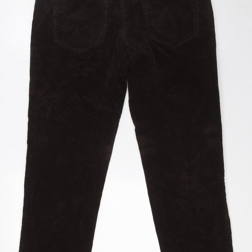 TU Mens Brown Cotton Trousers Size 34 in L31 in Regular Zip