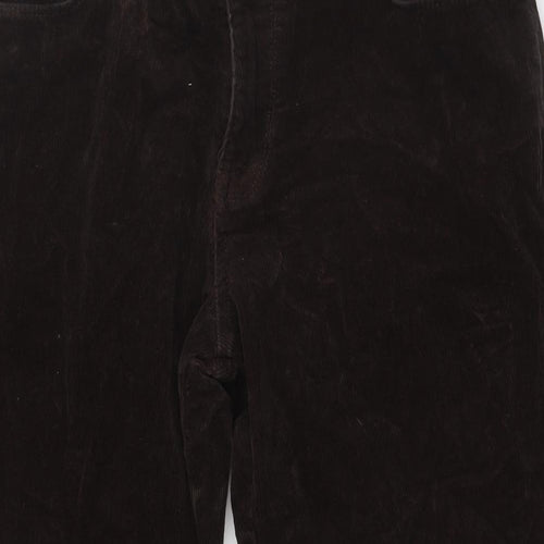 TU Mens Brown Cotton Trousers Size 34 in L31 in Regular Zip