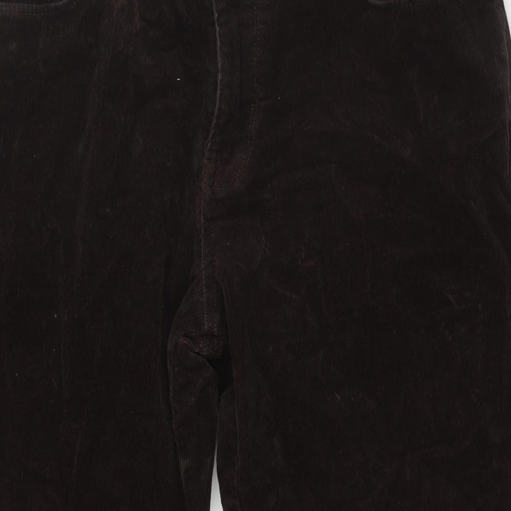 TU Mens Brown Cotton Trousers Size 34 in L31 in Regular Zip