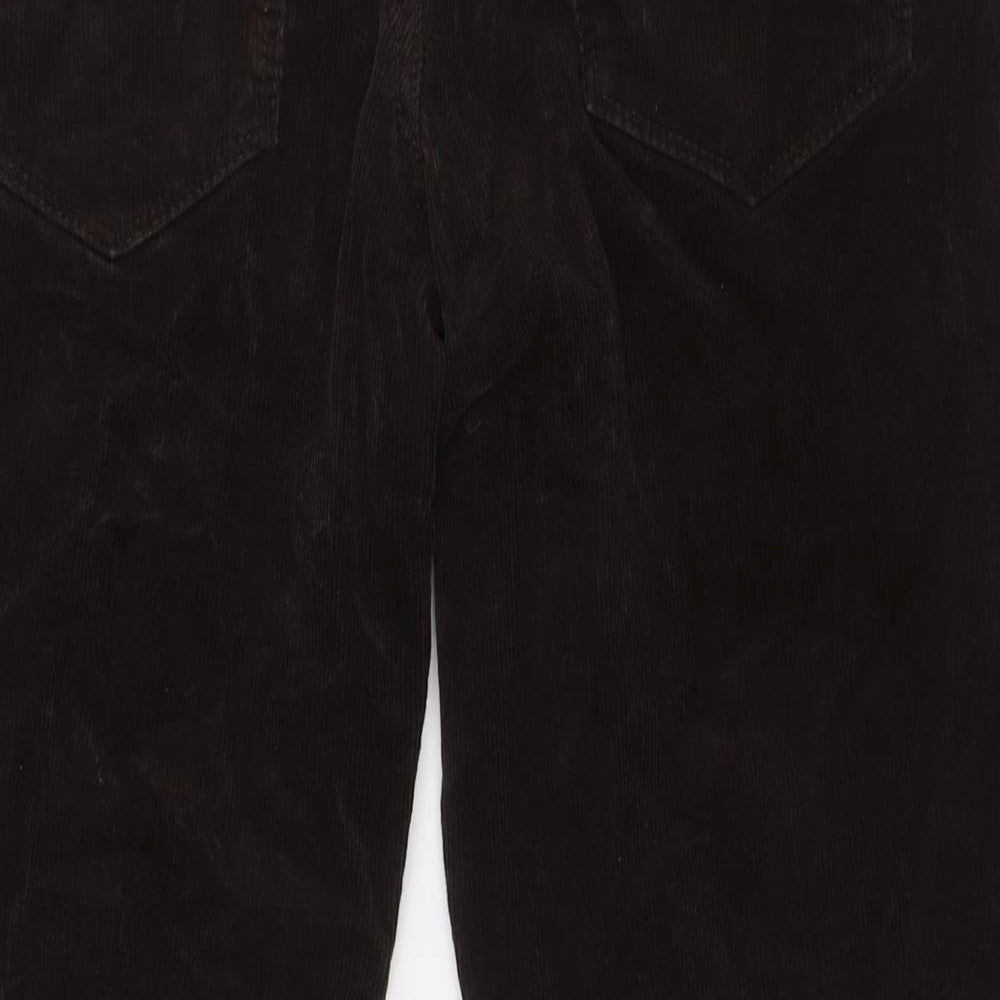 TU Mens Brown Cotton Trousers Size 34 in L31 in Regular Zip