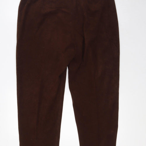 Bonmarché Womens Brown Polyester Trousers Size 16 L28 in Regular Zip