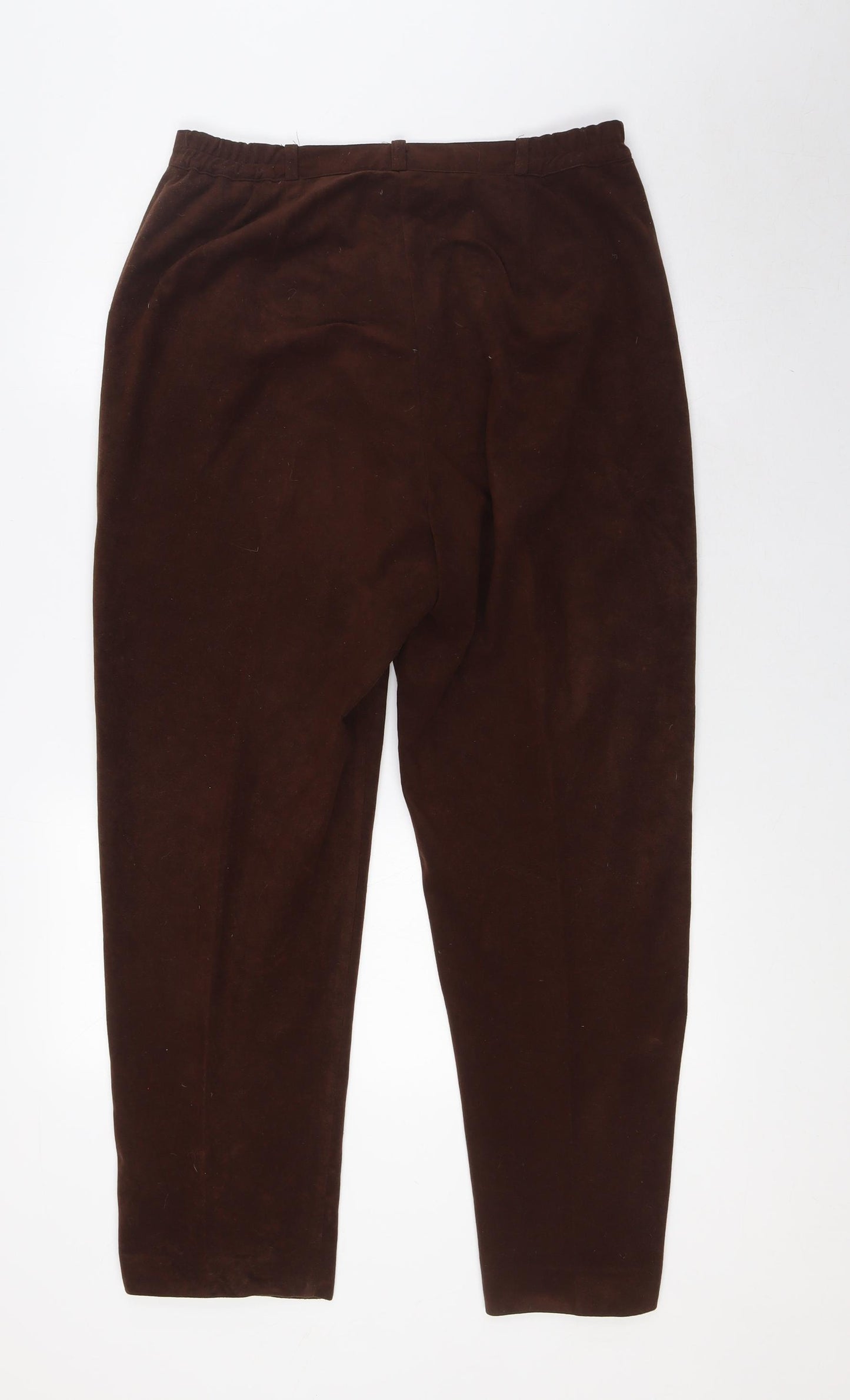Bonmarché Womens Brown Polyester Trousers Size 16 L28 in Regular Zip