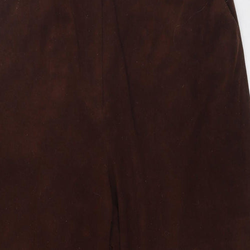 Bonmarché Womens Brown Polyester Trousers Size 16 L28 in Regular Zip
