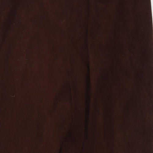 Bonmarché Womens Brown Polyester Trousers Size 16 L28 in Regular Zip