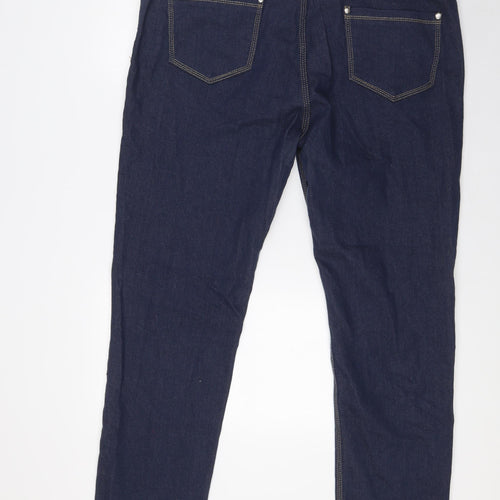 Vavell Mens Blue Cotton Straight Jeans Size 2XL L33 in Regular Zip