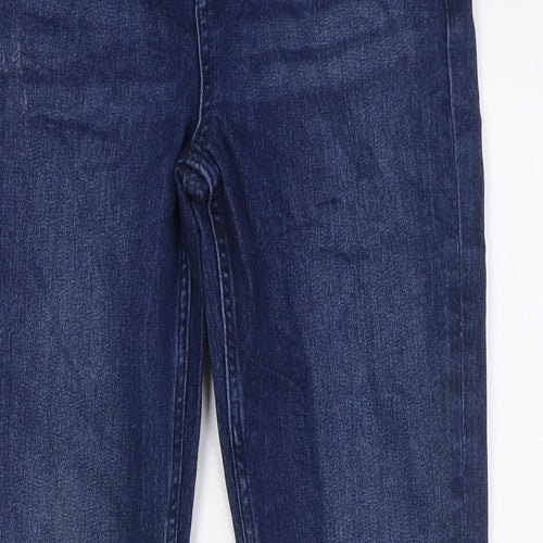 Marks and Spencer Womens Blue Cotton Skinny Jeans Size 8 L29 in Regular Zip