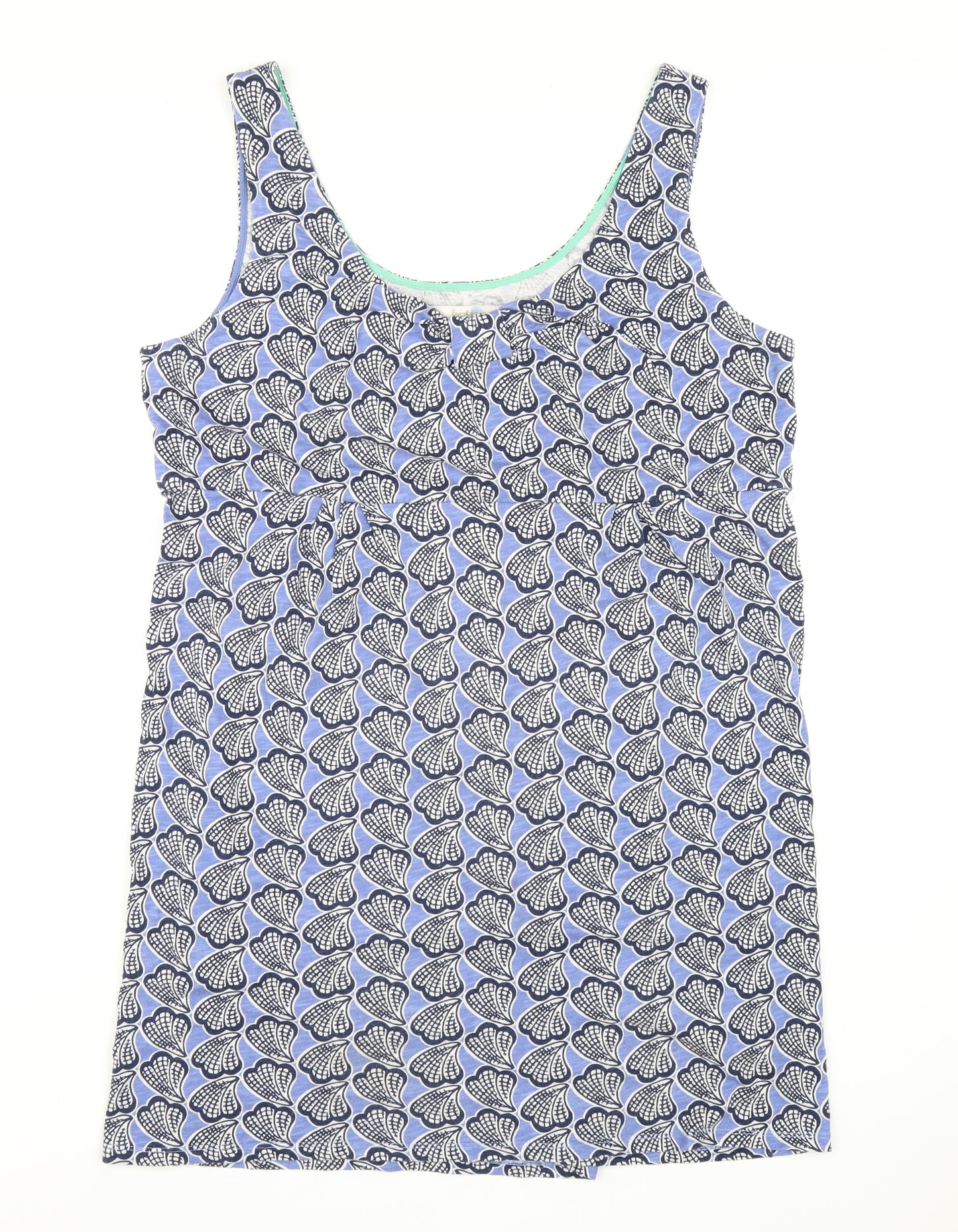 Boden Womens Blue Geometric Cotton A-Line Size 18 Scoop Neck Pullover