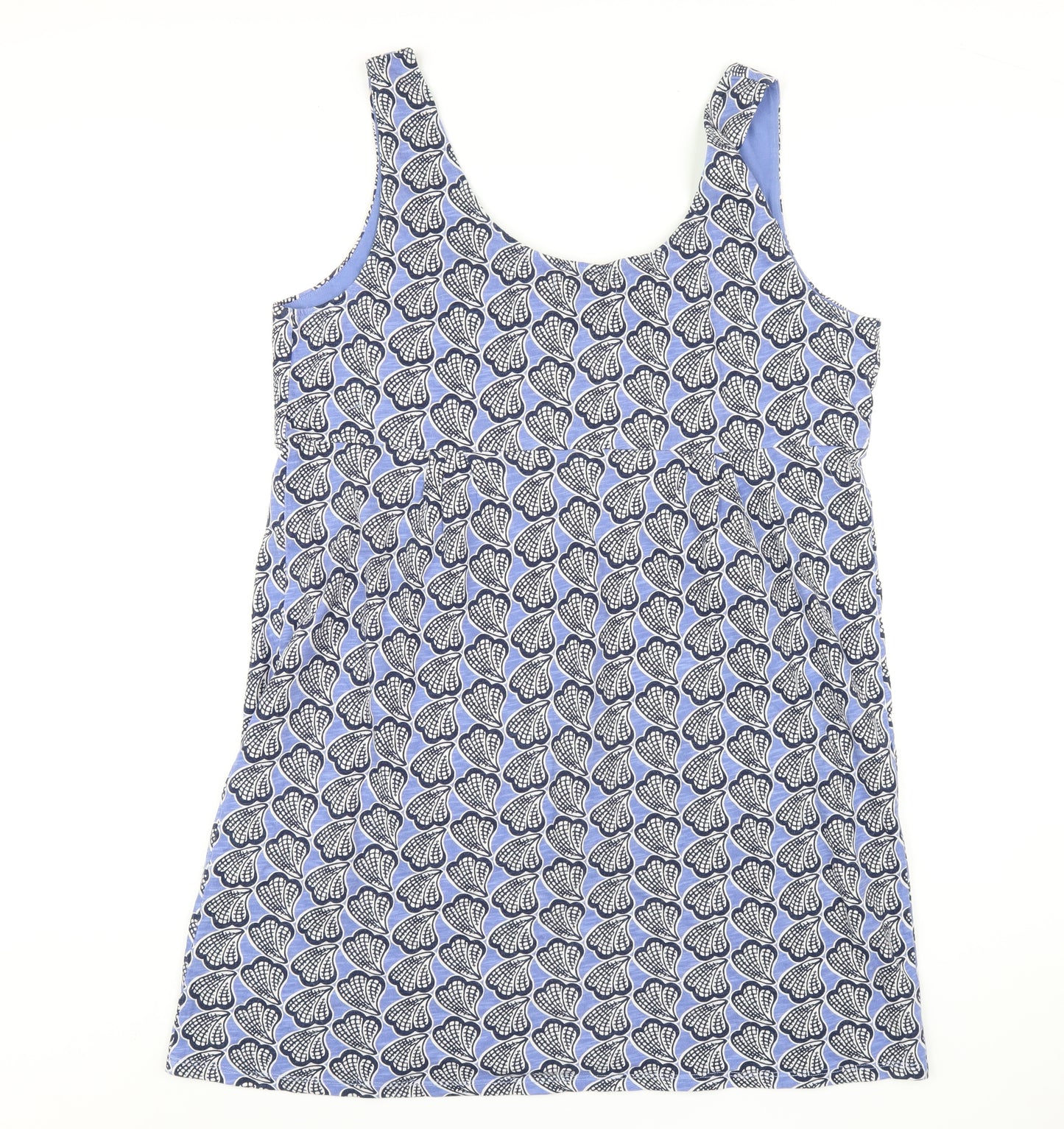 Boden Womens Blue Geometric Cotton A-Line Size 18 Scoop Neck Pullover