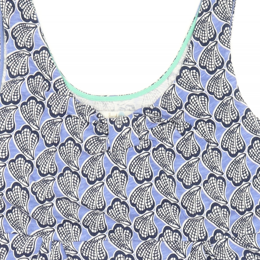 Boden Womens Blue Geometric Cotton A-Line Size 18 Scoop Neck Pullover
