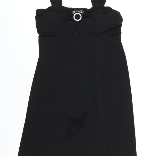Joanna Hope Womens Black Polyester A-Line Size 14 Square Neck Pullover