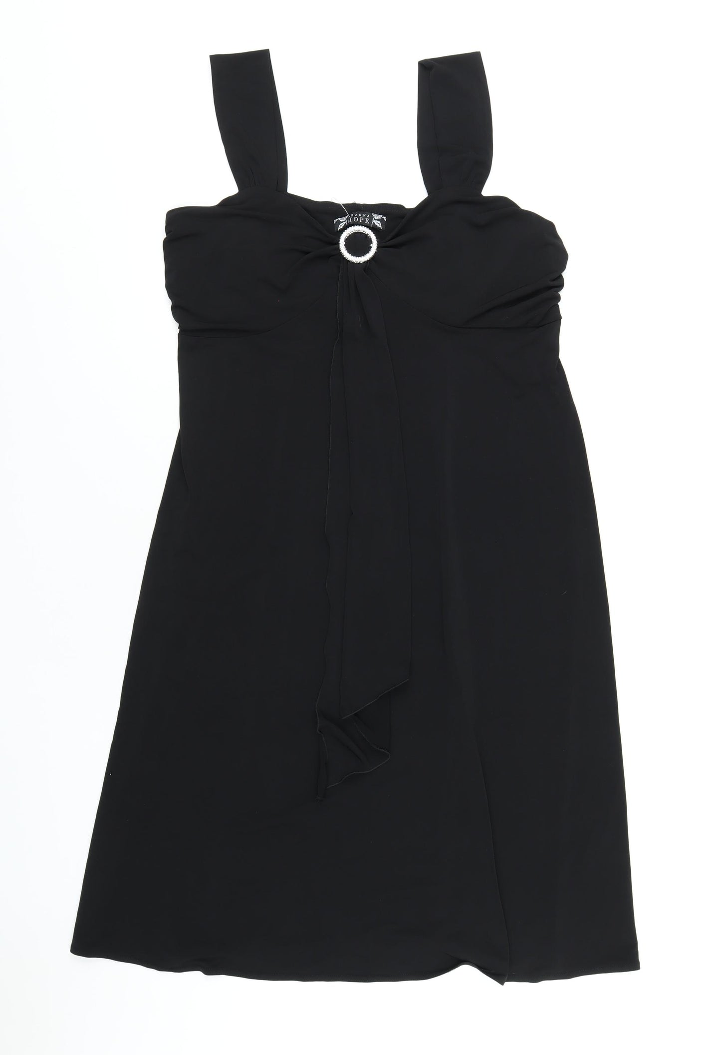 Joanna Hope Womens Black Polyester A-Line Size 14 Square Neck Pullover