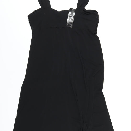Joanna Hope Womens Black Polyester A-Line Size 14 Square Neck Pullover