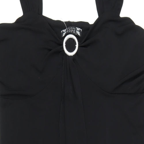 Joanna Hope Womens Black Polyester A-Line Size 14 Square Neck Pullover