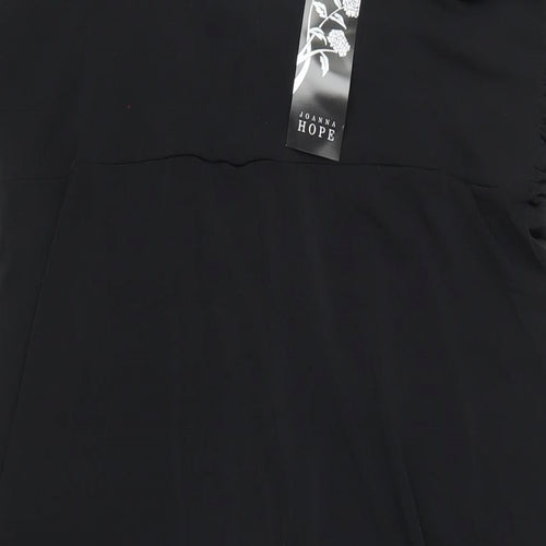 Joanna Hope Womens Black Polyester A-Line Size 14 Square Neck Pullover