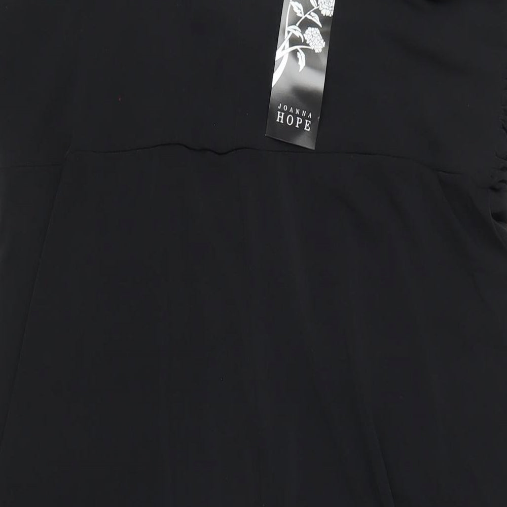 Joanna Hope Womens Black Polyester A-Line Size 14 Square Neck Pullover