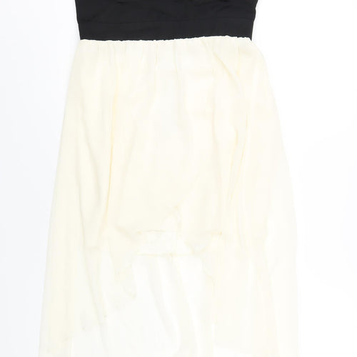 Lipsy Womens Ivory Cotton A-Line Size 12 Sweetheart Zip