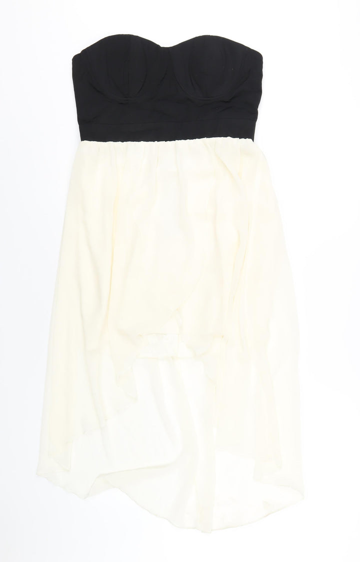Lipsy Womens Ivory Cotton A-Line Size 12 Sweetheart Zip