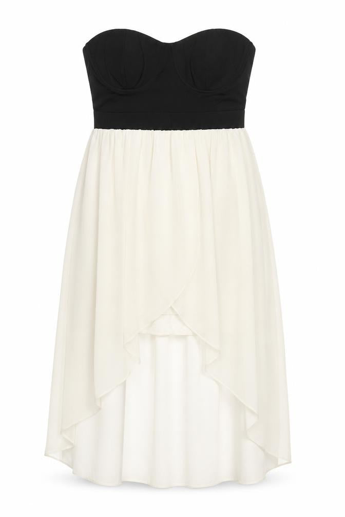 Lipsy Womens Ivory Cotton A-Line Size 12 Sweetheart Zip