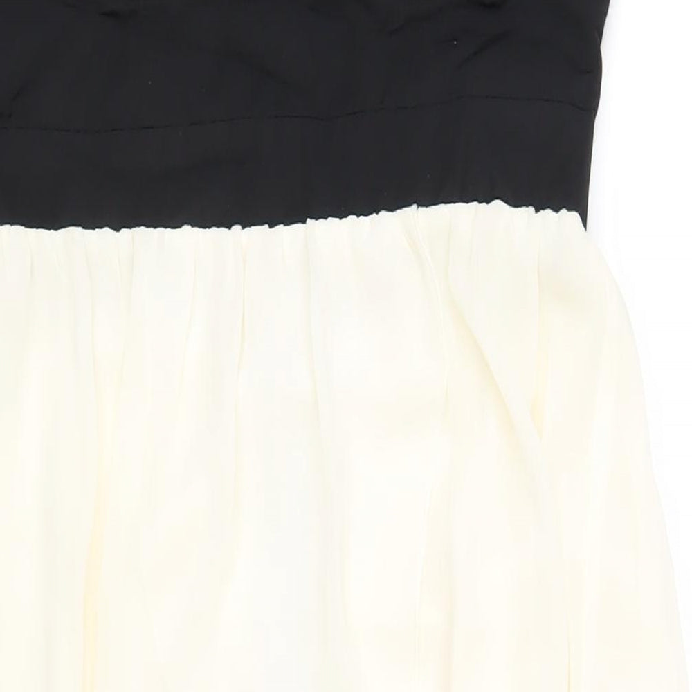 Lipsy Womens Ivory Cotton A-Line Size 12 Sweetheart Zip