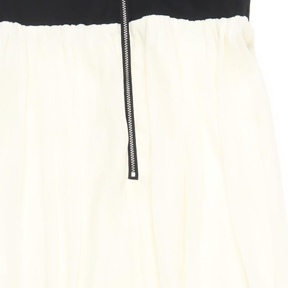Lipsy Womens Ivory Cotton A-Line Size 12 Sweetheart Zip