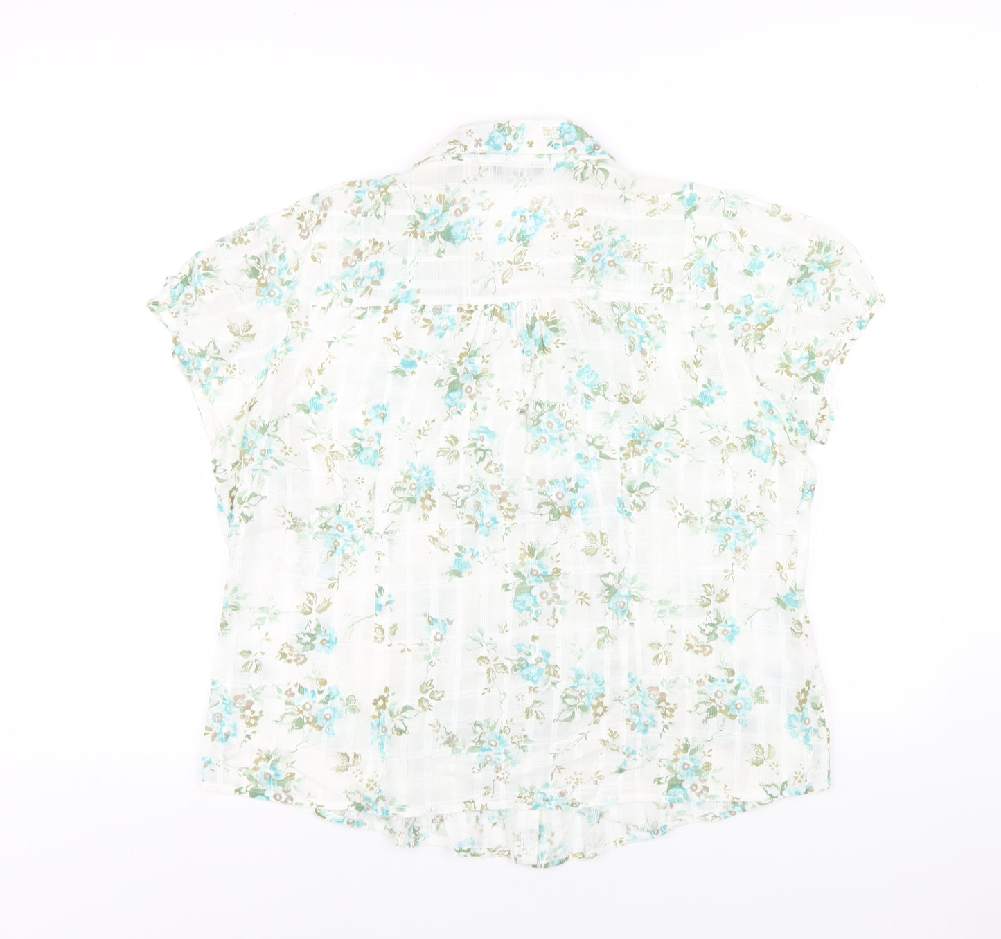 Classics Womens Multicoloured Floral Cotton Basic Button-Up Size 18 Collared