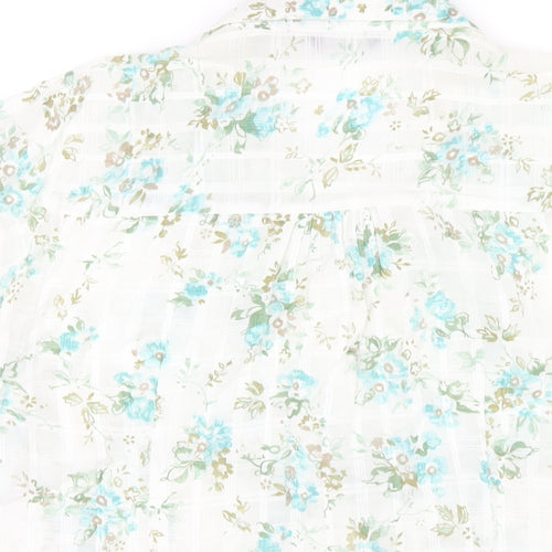 Classics Womens Multicoloured Floral Cotton Basic Button-Up Size 18 Collared