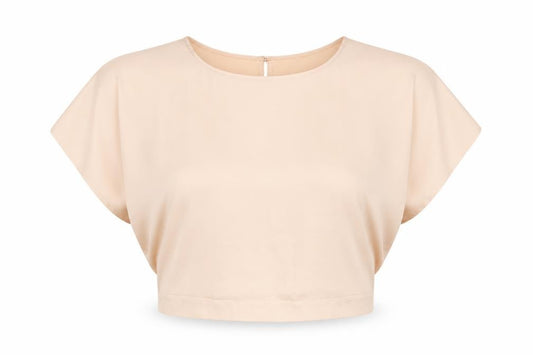 Front view of Wallis women’s beige polyester basic t-shirt, size UK 14, round neck