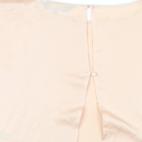 Wallis Womens Beige Polyester Basic T-Shirt Size 14 Round Neck