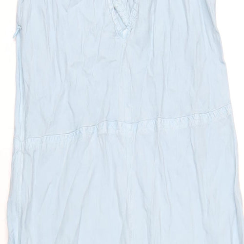 ASOS Womens Blue Lyocell A-Line Size 14 V-Neck Zip