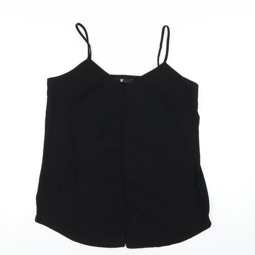 Very Womens Black Polyester Camisole T-Shirt Size 12 V-Neck