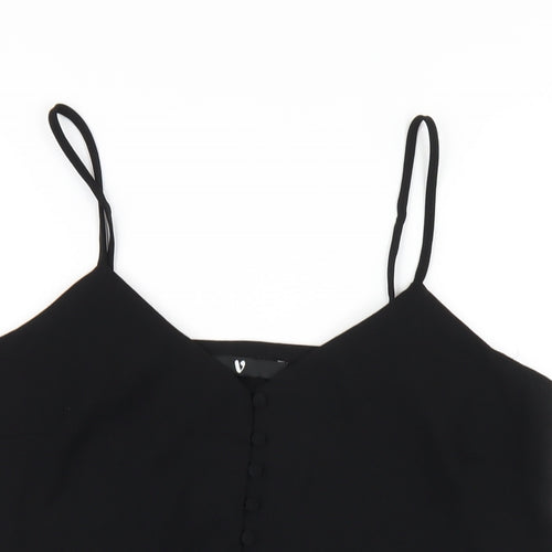 Very Womens Black Polyester Camisole T-Shirt Size 12 V-Neck