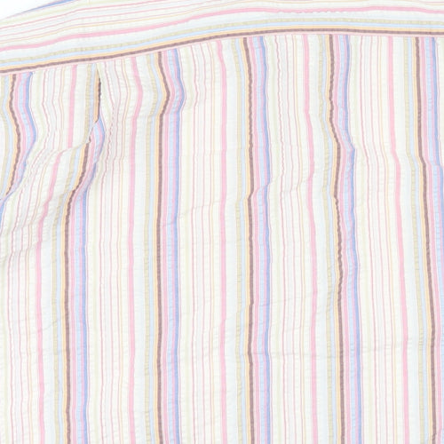 Slaters Mens Multicoloured Striped Cotton Button-Up Size L Collared Button
