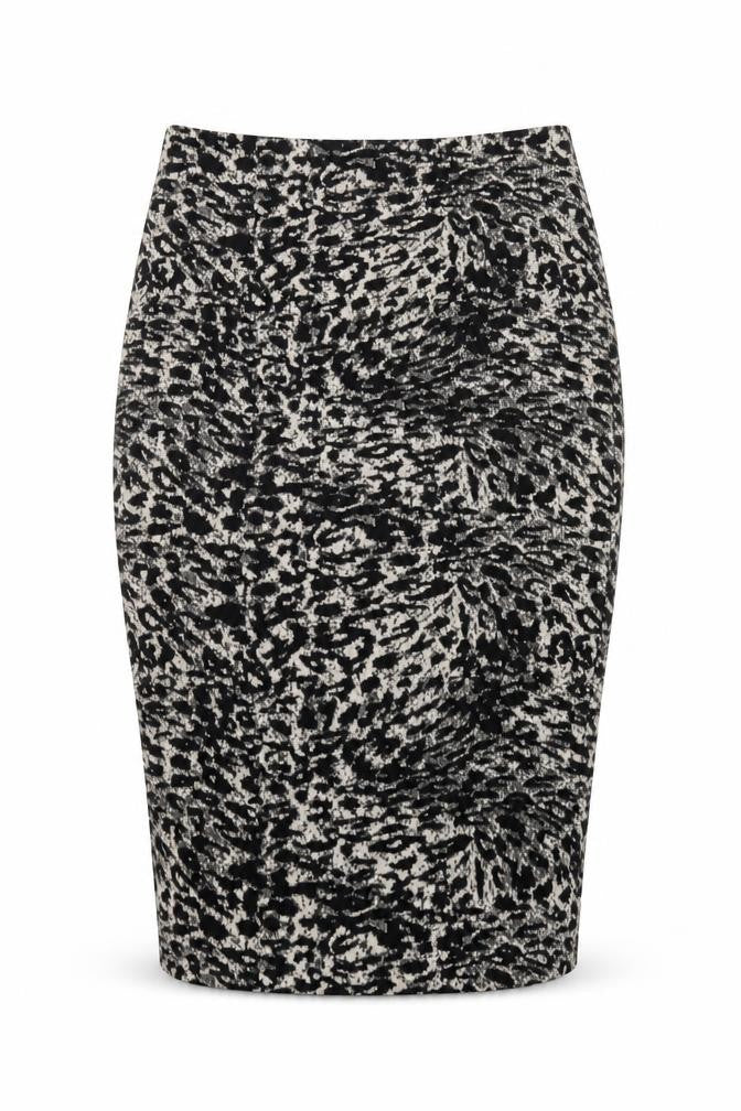 NEXT Womens Black Animal Print Polyester Straight & Pencil Skirt Size 6 Zip