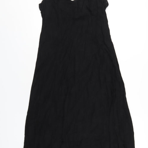 ASOS Womens Black Viscose A-Line Size 10 Sweetheart Zip