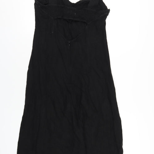 ASOS Womens Black Viscose A-Line Size 10 Sweetheart Zip