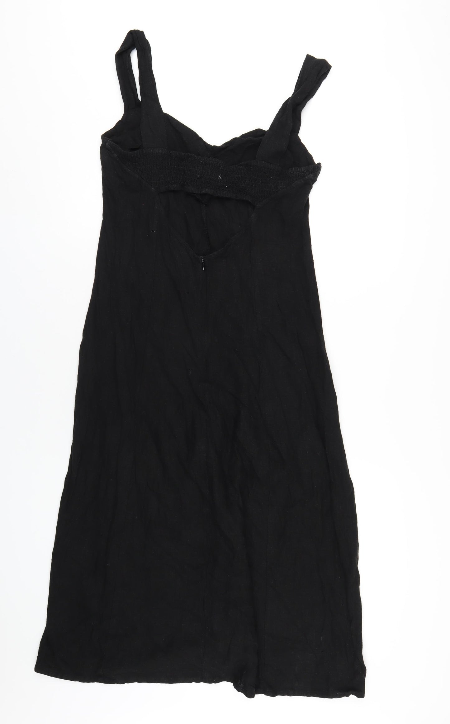 ASOS Womens Black Viscose A-Line Size 10 Sweetheart Zip