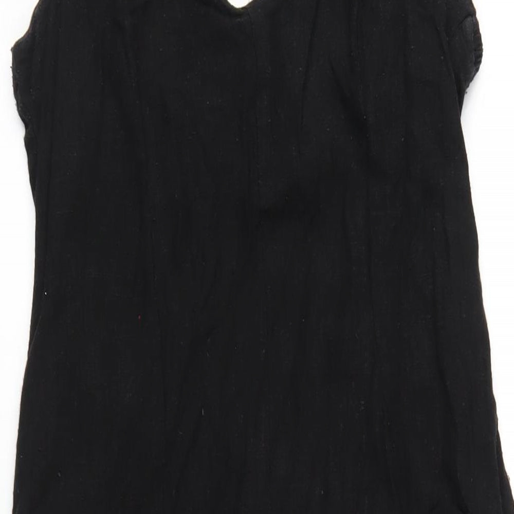 ASOS Womens Black Viscose A-Line Size 10 Sweetheart Zip