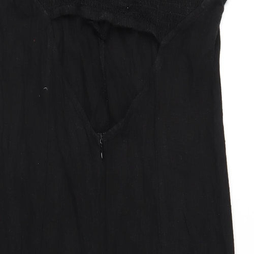 ASOS Womens Black Viscose A-Line Size 10 Sweetheart Zip
