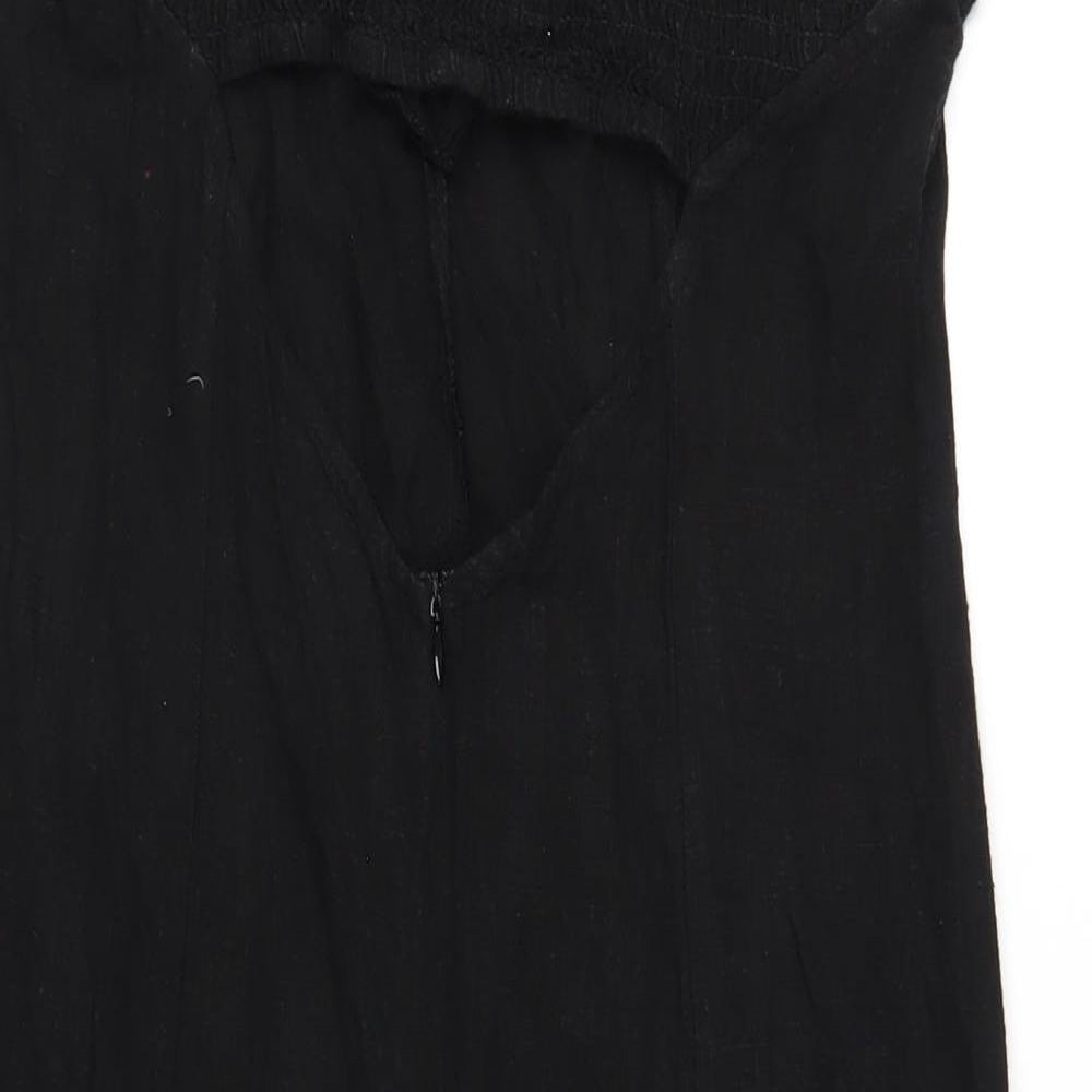 ASOS Womens Black Viscose A-Line Size 10 Sweetheart Zip