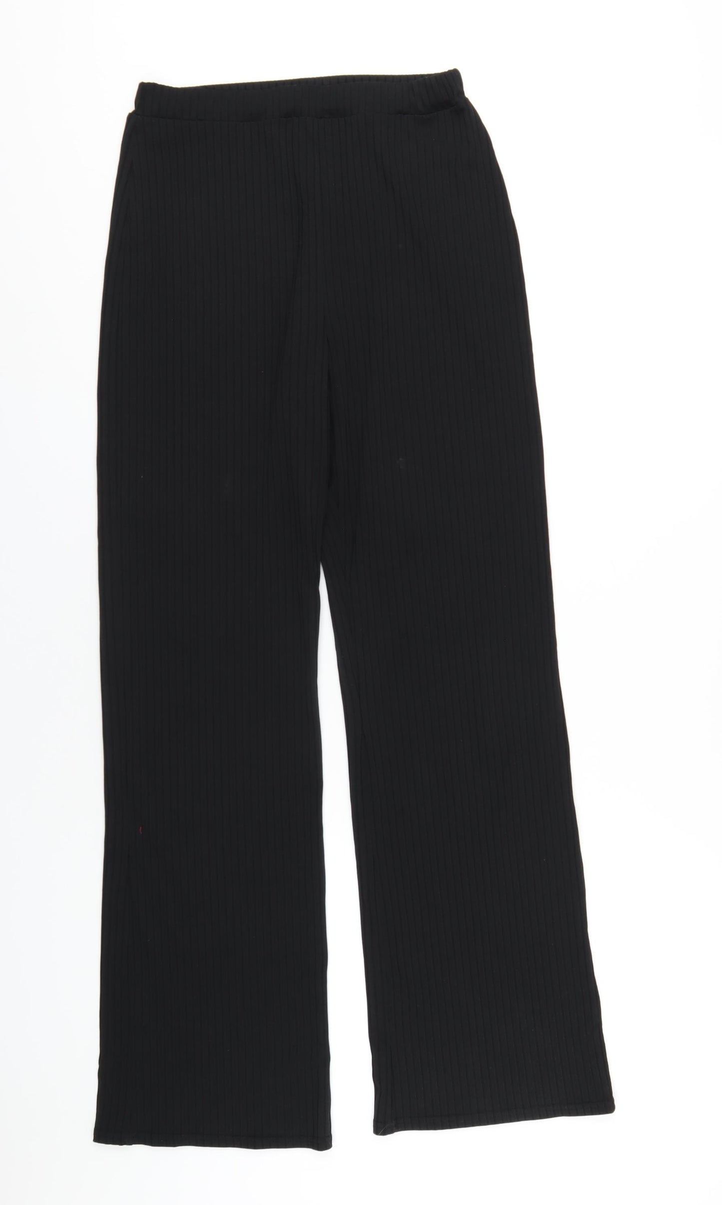 COLLUSION Womens Black Polyester Trousers Size 10 L32 in Regular