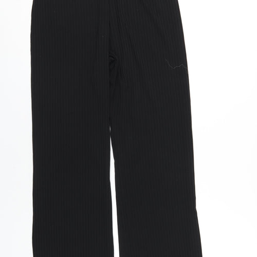 COLLUSION Womens Black Polyester Trousers Size 10 L32 in Regular