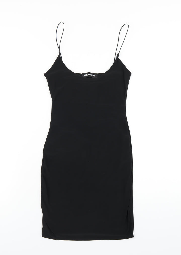 Missy Empire Womens Black Polyester Bodycon Size 8 Scoop Neck Pullover