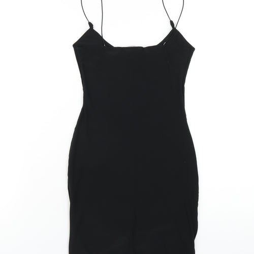 Missy Empire Womens Black Polyester Bodycon Size 8 Scoop Neck Pullover
